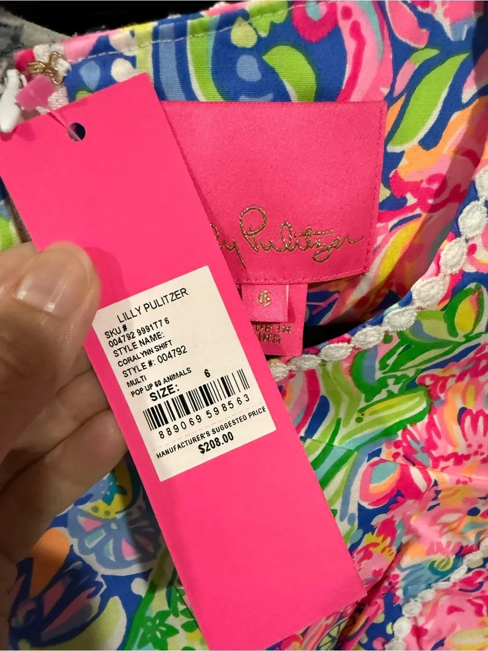 Lilly Pulitzer Coralynn Shift Dress in the "Multi Pop Up 60 Animals" print - Picture 9 of 9